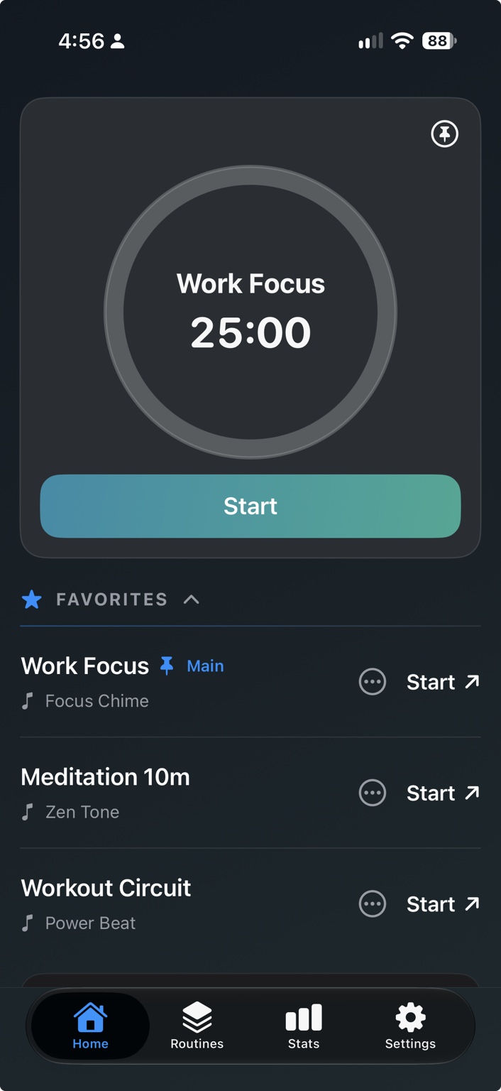 Routine Flow home screen